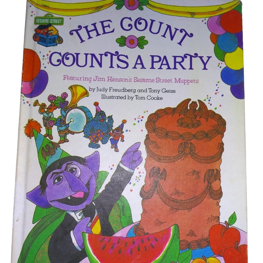 VTG Sesame Street The Count Counts A Party Hardcover Book Golden Press 1980